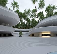 A speculative swimming pool complex with multiple storeys that is visualized as being built into the layers of the earth. Roman Vlasov Renders A Luxurious Multitiered Swimming Pool In A Garden Oasis Ignant Conceptual Architecture Architecture Interior Architecture Design