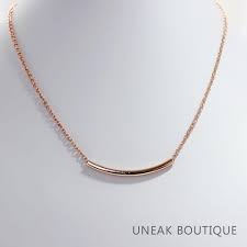 Rose gold jewelry women, gold bar necklace rose gold bar necklace, horizontal bar necklace. Buy Andrea Rose Gold Curved Bar Necklace For 8 99 Uneak Boutique