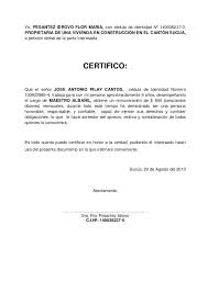 Ficha de evento 30 de marzo. Yo Pesantez Idrovo Flor Maria Con Cedula De Identidad NÂº 140036237 0 Propietaria De Una Vivienda Cartas De Recomendacion Carta De Referencia Carta Laboral