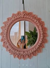 Bohemian macrame wall hanging diy pinterest ideas. Mandala Mirror Macrame Round Macrame Wreath Bohemian Mirror Etsy Macrame Mirror Macrame Design Macrame Wall Art