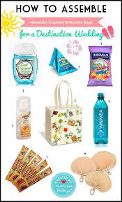 How To Assemble A Hawaiian Themed Welcome Bag For A Destination Wedding Wedding Welcome Bags Welcome Bags Wedding Gifts For Guests