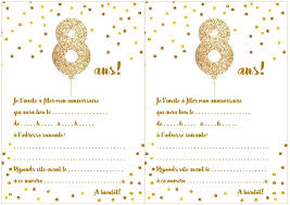 Quelques sites qui proposent la réalisation de cartes 10 ans est un âge important! Carte D Invitation D Anniversaire 8 Ans
