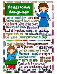 Classroom Language Poster Classroom Language Education