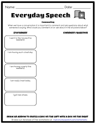 Check Out The Worksheet I Just Made Using Everyday Speech S Worksheet Creator Commenting When We Have A Speech Therapy Worksheets Speech Speech Activities
