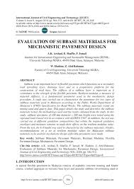 General drainage earthworks and pavement layers of gravel or crushed stone bituminous layers and seals ancillary roadworks structures tolerances, testing and quality control. Pdf Evaluation Of Subbase Materials For Mechanistic Pavement Design