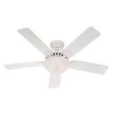 Hunter Waldon 5 Minute 52 In White Downrod Or Flush Mount Ceiling Fan With Light Kit 129 Lowes White Ceiling Fan Ceiling Fan Ceiling Fan With Light