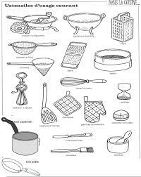 les ustensiles de cuisne pdf batterie cuisine dessin vocabulaire coloriage sirene imprimable nouveau