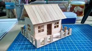 Sesuai untuk hiasan atau hiasan di rumah. Tutorial Rumah Batang Aiskrim Popsicle Stick Miniature House Wanpokwan