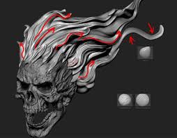 Ghost Rider Sculpting In Zbrush Zbrush Ghost Rider Ghost Rider 3d