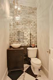 18 Small Bathroom Ideas To Make This Cozy Space Look Bigger Small Bath Powder Room Small Mirrored Subway Tile