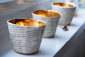 Teelichtbecher Aus Papiermaschee Diy Papier Basteln Mit Zeitungspapier Teelichthalter