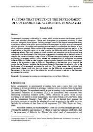 Accounting standards • make changes to proposed accounting standards and determine scope and application of accounting standards. Factors That Influence The Development Of Governmental Accounting In Malaysia Asian Journal Of Accounting Perspectives
