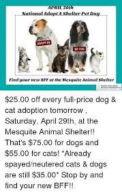 Today is a day full of furry feels because it's national adopt a shelter pet day. April 30th National Adopt Shelter Pet Day Adopt Me Met00 Find Your New Bff At The Mesquite Animal Shelter 2500 Off Every Full Price Dog Cat Adoption Tomorrow Saturday April 29th At