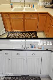 Refinish Cabinets Used Rust Oleum Cabinet Transformation From Home Depot No Sanding Love The Wainscoati Flat Panel Cabinets Home Kitchens Kitchen Remodel