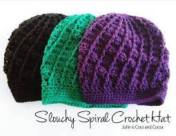 Slouchy Spiral Crochet Hat Pattern Julie Measures Spiral Crochet Crochet Hats Free Pattern Crochet Hat Pattern