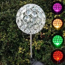 4 W Color Changing Crystal Ball Decorative Outdoor Solar Powered Led Garden Stake Beautifulhalo Com