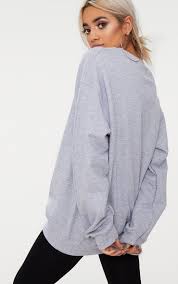 Click to review more details. Grey Marl California Slogan Oversized Sweatshirt Prettylittlething