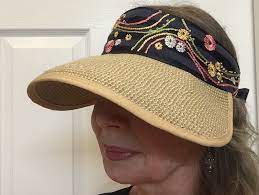 Hand Embroidered Visor Sun Golf Visor For Women Golf Hats For Etsy Womens Golf Hats Hats For Women Golf Visors For Women