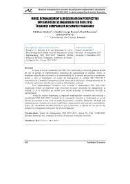 Pdf Model De Management Al Riscurilor Din Perspectiva ImplementÄƒrii Standardului Iso 9001 2015 In Cadrul Companiilor De Servicii Financiare