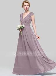Us 117 00 A Line Princess V Neck Floor Length Chiffon Bridesmaid Dress With Ruffle Jj S House Floor Length Chiffon Bridesmaid Dresses Mulberry Bridesmaid Dresses Chiffon Prom Dress