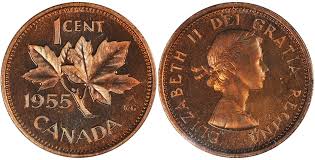 Coins And Canada 1 Cent 1955 Canadian Coins Price Guide