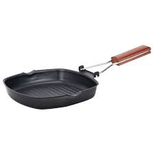 Learn how and why you should put a cast iron skillet on the grill for new ways of cooking easy dinners in the summer. China Cast Iron Steak Grill Pans Non Stick Frying Pan Wooden Handle Folding For Kitchen Fry Cooking Steak Pans Portable Square Grill Photos Pictures Made In China Com