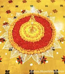 Pin By Shanthi Sridharan Kolam On Poo Kolam Flowerrangoli Diwali Decorations At Home Flower Decorations Festival Rangoli