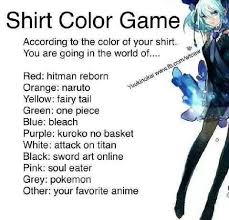 What do anime games offer? Shirt Color Game Anime Answers Anime Funny Attack On Titan Birthday Scenario Game