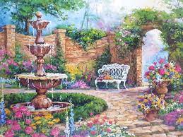 رسم حديقة garden drawing 庭の絵 ガーデンアート 絵本の家