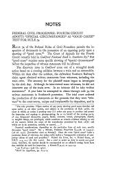 Federal Civil Procedure: Fourth Circuit Adopts â•œSpecial Circumstancesâ•š  as â•œGood Causeâ•š Test for Rule 34