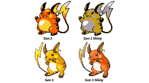 It's believed that the weather, climate, and food of the alola region all play a part in causing pikachu to evolve into this form of raichu. Dr Lava S Lost Pokemon On Twitter Raichu Color Swap Shiny Pokemon Were First Introduced In Gen 2 At Which Point Raichu Was Orange And His Shiny Variant Was Gold But In