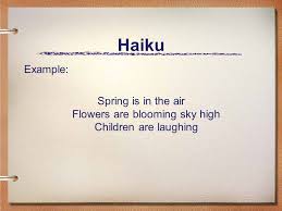 In haiku, flowers are often used as words expressing the season (kigo). Poetry Collection Mrs Liggio Ppt Video Online Download