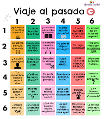 Juego Para Practicar Los Pasados Actividades Para Clase De Espanol Conversacion En Espanol Planes De Lecciones De Espanol