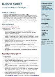 Resume bank branch manager resume beautiful business skills. Assistant Branch Manager Resume Samples Qwikresume