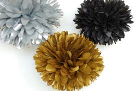 Black And Gold Pom Poms Decorations Great Gatsby Great Gatsby Party New Years Eve Decorations 5 Poms Metallic Gold Silver Black New Great Gatsby Party Great Gatsby Theme Gatsby Theme