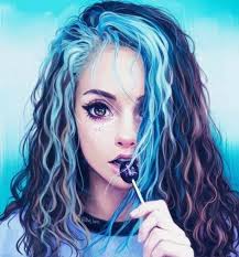 68 Ideas For Hair Drawing Girl Blue Art Girl Art Art Inspiration