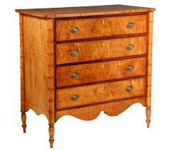 This is a 19th century chest we believe was made around the centennial celebration. Tiger Maple Dresser Lofty Marketplace