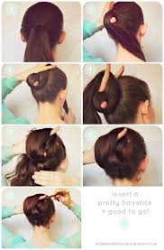 Hello Lovelies Today I Will Show You A Pretty New Bun It Is Called The Chameleon Bun Because It Will Tur Hairstick Hairstyles Hair Styles Chopstick Hair