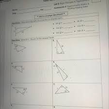 Please credit us as follows on all assignment and answer key pages: Unit 8 Homework 4 Trigonometry Ratios Amp Finding Missing Sides Brainly Com
