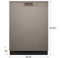 GE Appliances 24" Built-In Integrated Handle Dishwasher with Front Control  and 52 dBA in Slate