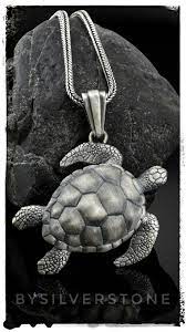 Men Silver Turtle Necklace Big Turtle Pendant Sea Turtle Etsy Turtle Pendant Turtle Pendant Necklace Sterling Silver Monogram Necklace