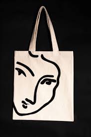 The Nadia Tote Bag Matisse Hand Painted Organic Cotton Tote Bag Reusable Sustainable Market Bag Eco Friendly Everyday Bag In 2020 Organic Cotton Tote Canvas Bag Design Handpainted Bags