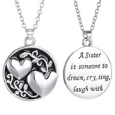 Retail price $36.99 save 14% ($5.00) Close Up Of Front And Back For My Sister Engraved Necklace Christian Women S Gifts Christmas Birthday Gradu Engraved Necklace Pendant Necklace Sister Necklace