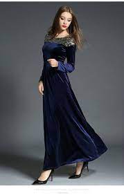 Navy Blue Velvet Maxi Dress Velvet Dress Designs Maxi Dress Blue Velvet Maxi Dress