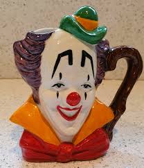 Pichet clown vintage, pichet Toby clown plus court et fils, pot à crème,  pichet, A1, impeccable, excellent état.