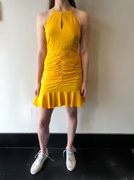 Aijek Madelyn Asymmetric Halter Dress
