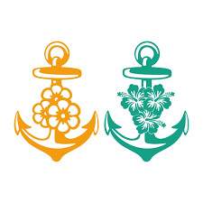 Using the rectangle tool (m), draw a long vertical shape with no stroke color and the fill color you see in the image below. Flower Anchor Cuttable Design