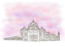 Sketching Flinders Street Railway Station Melbourne Australia Art Print By Meow And Craft X Small Australia Art Print Art Prints Art