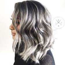 60 Shades Of Grey Silver And White Highlights For Eternal Youth Medium Black Hair Black Hair With Highlights Brown Hair With Silver Highlights