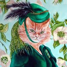My cat megan has such a sassy attitude, that one day i painted her in stylish trench coat. Cat Portraits American Feline Gothic By K Madison Moore By Artist K Madison Moore On Dailypainters Com